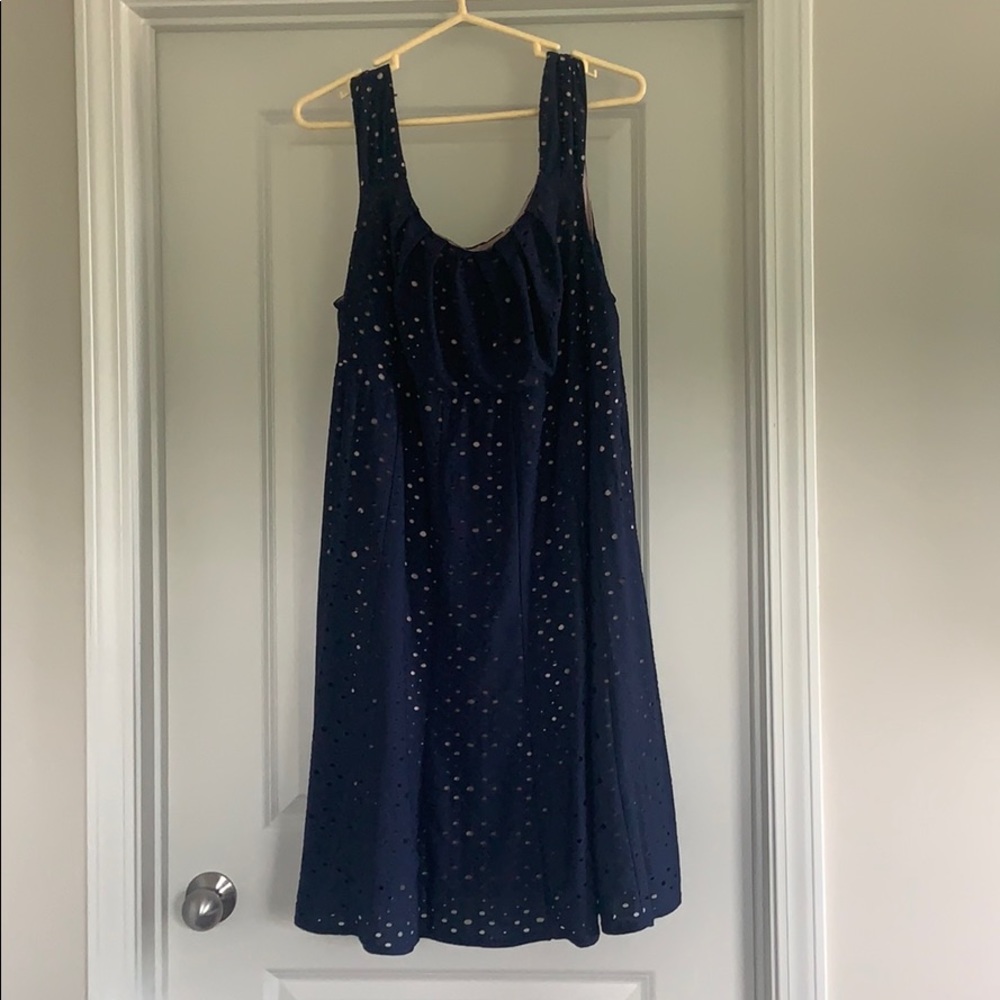 Navy and Tan Dress